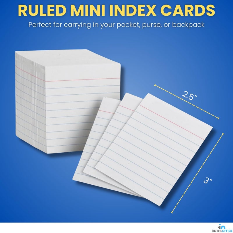 1InTheOffice Ruled Mini Index Cards 3 x 2.5, White Small Index Cards 2x3, 400/Pack - Image 2